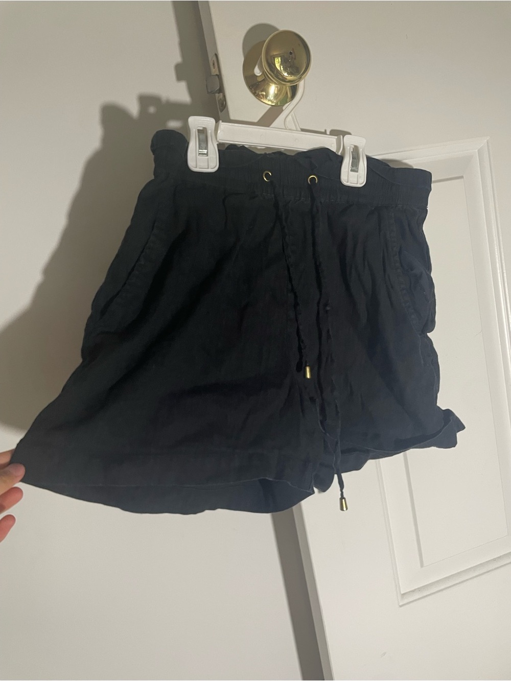 INC International Concepts Black Ruffle-Waist Shorts